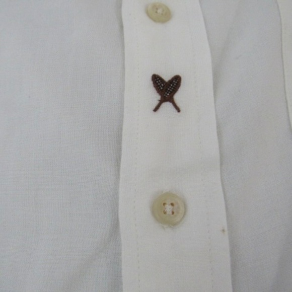 Ralph Lauren Polo Ivory Button Up Embroidered Rayon Wool Top Size 8 - Picture 4 of 8